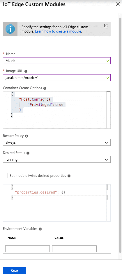 Matrix IoT Edge Module