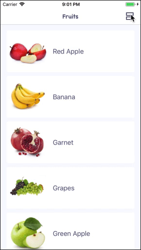 UICollectionView result