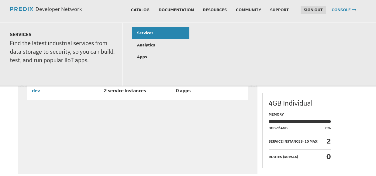 Services creation Predix