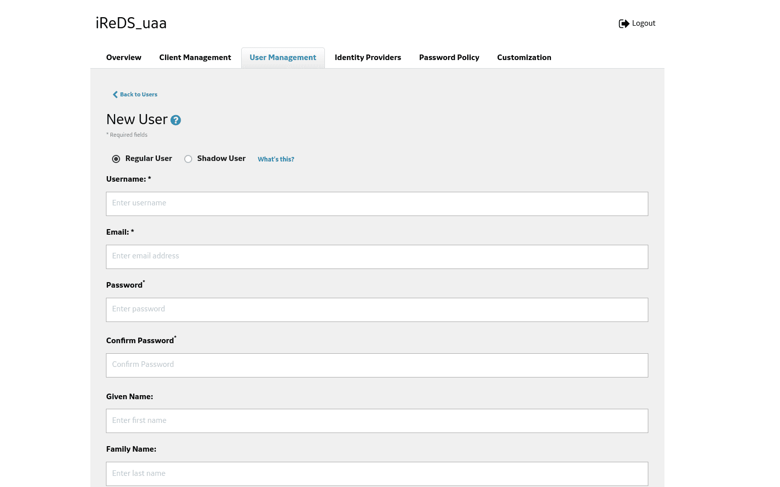 Create user in Predix