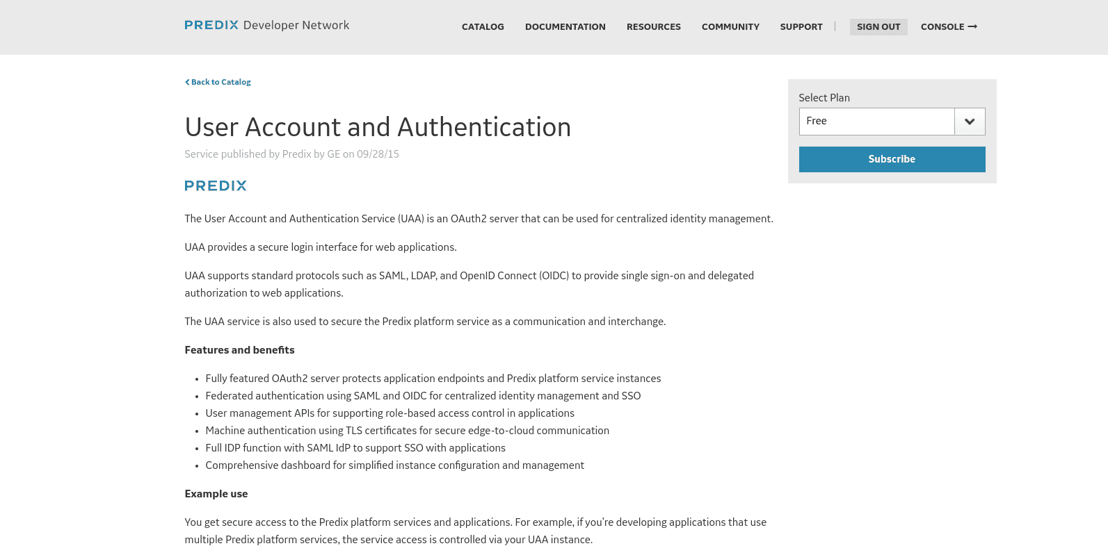 Subscribtion in Predix