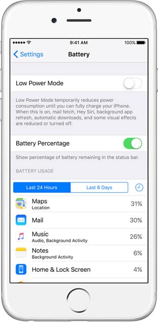 Low power Mode Iphone