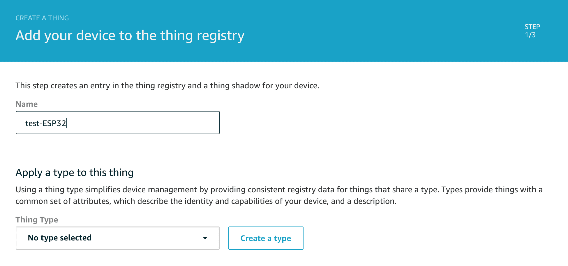 Add your device in IoT core