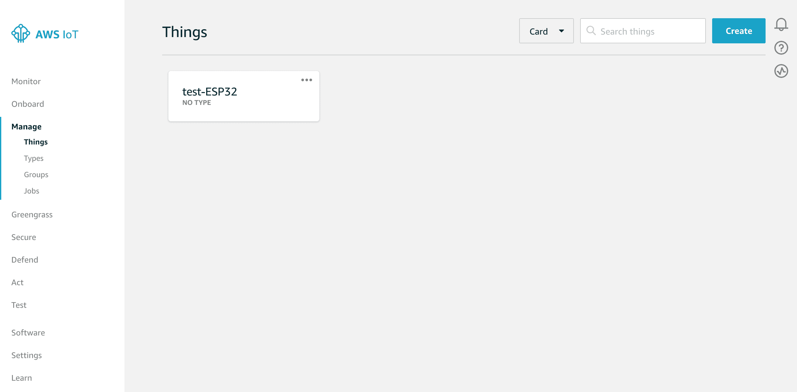 Things in AWS IoT core