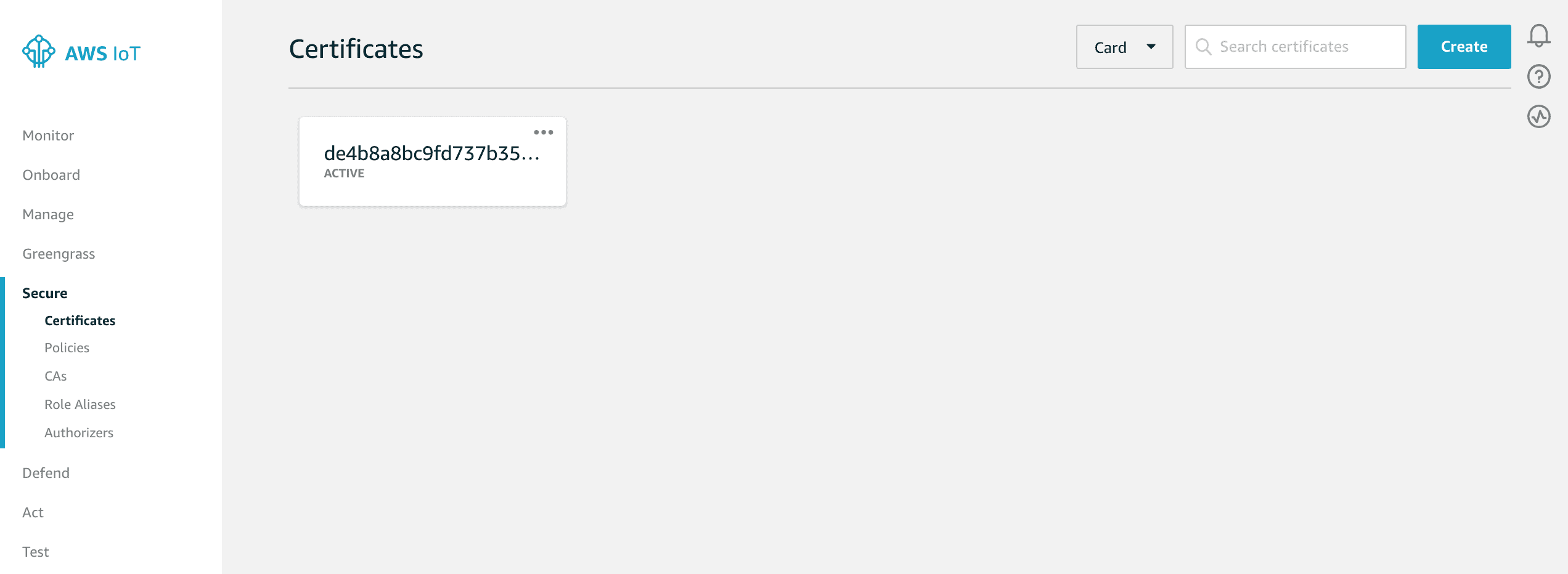 Certificates AWS ioT