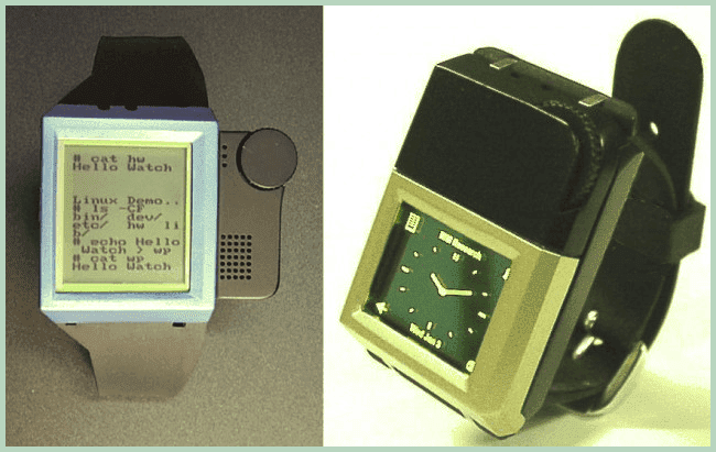 The first and second prototype smartwatches IBM Linux Watch (2000)